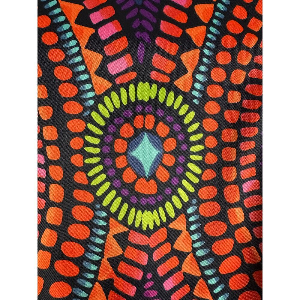Y2K Vibrant Mosaic Sleeveless Sheath Dress Maximalist Mod 60s Psychedelic 12 L - Picture 4 of 11
